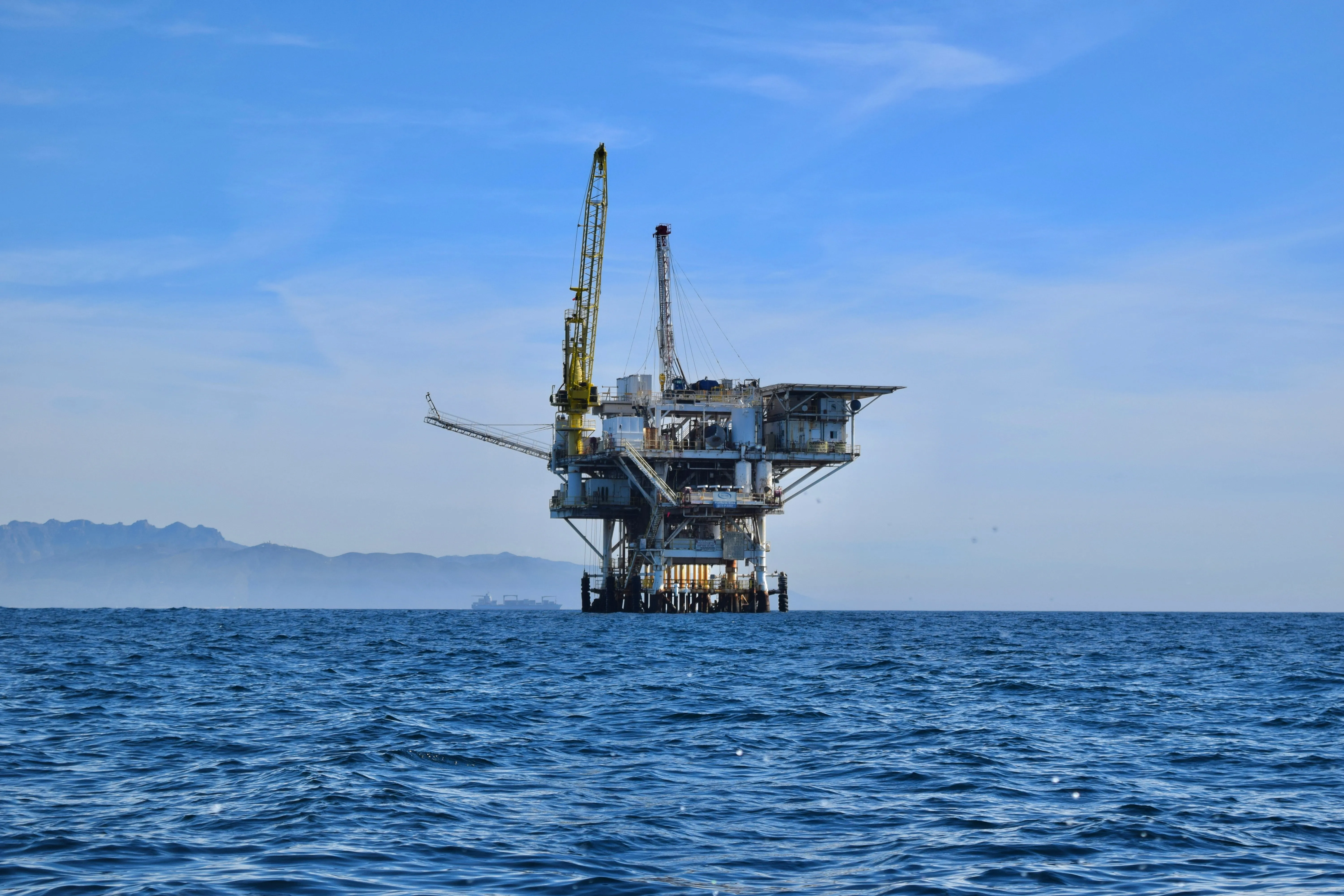 Offshore oil platform at sea.
