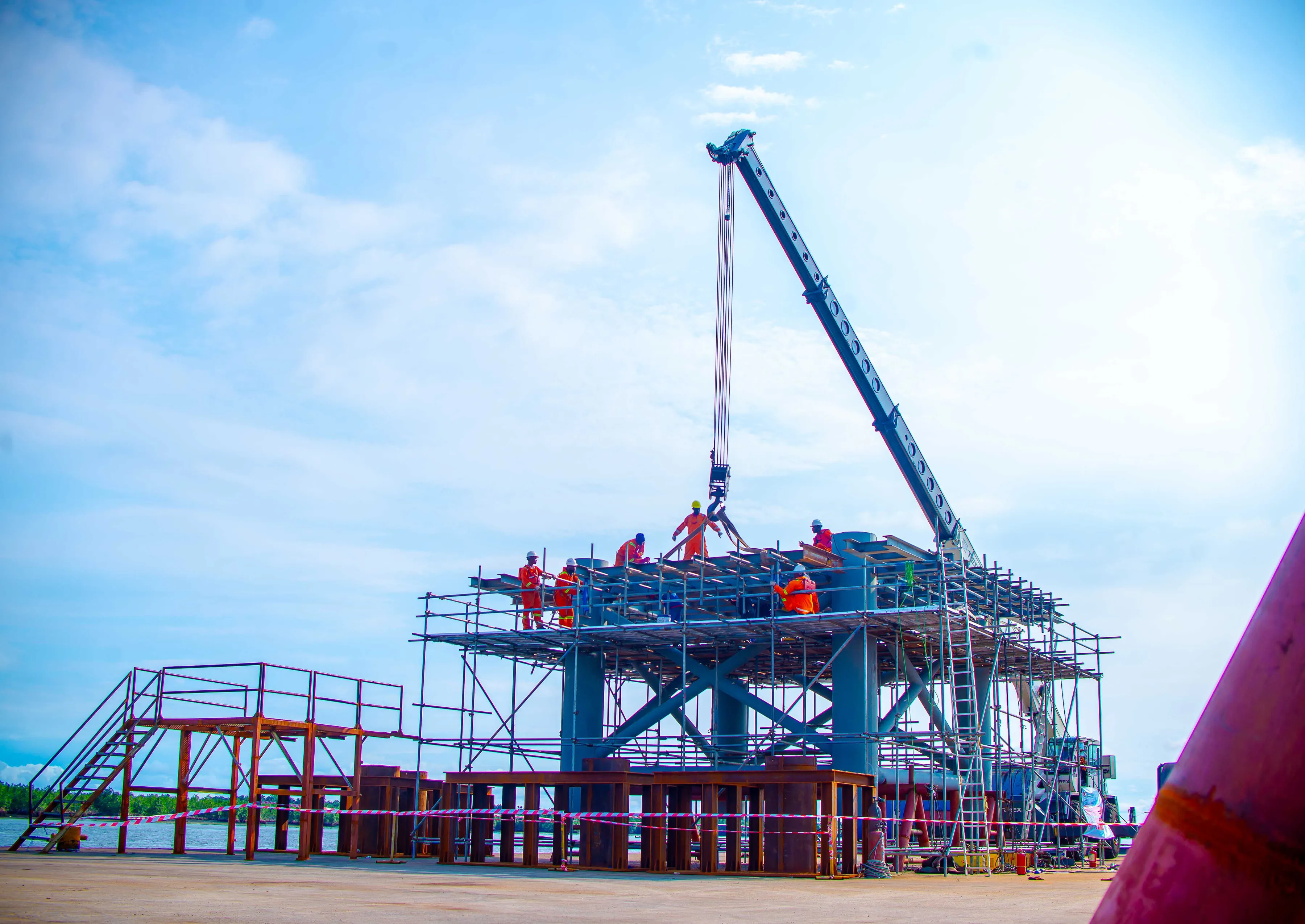 Telmek Global Resources crew fabricating a steel structure.